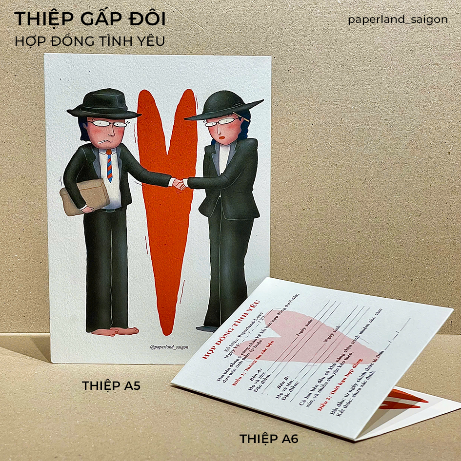 THIỆP GẤP ĐÔI "HỢP ĐỒNG TÌNH YÊU"