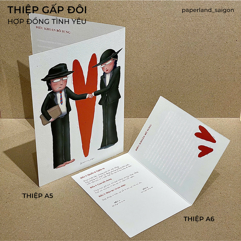 THIỆP GẤP ĐÔI "HỢP ĐỒNG TÌNH YÊU"