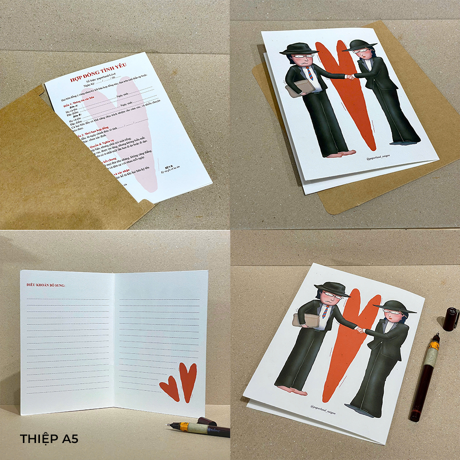 THIỆP GẤP ĐÔI "HỢP ĐỒNG TÌNH YÊU"