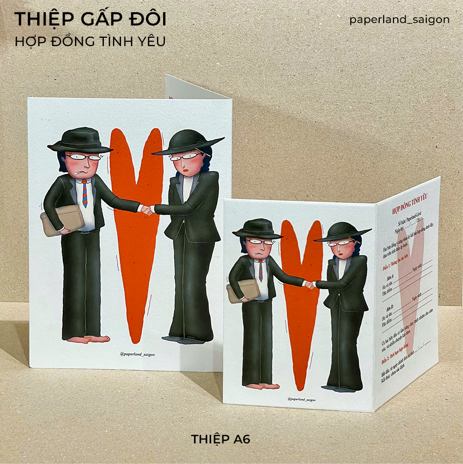 THIỆP GẤP ĐÔI "HỢP ĐỒNG TÌNH YÊU"