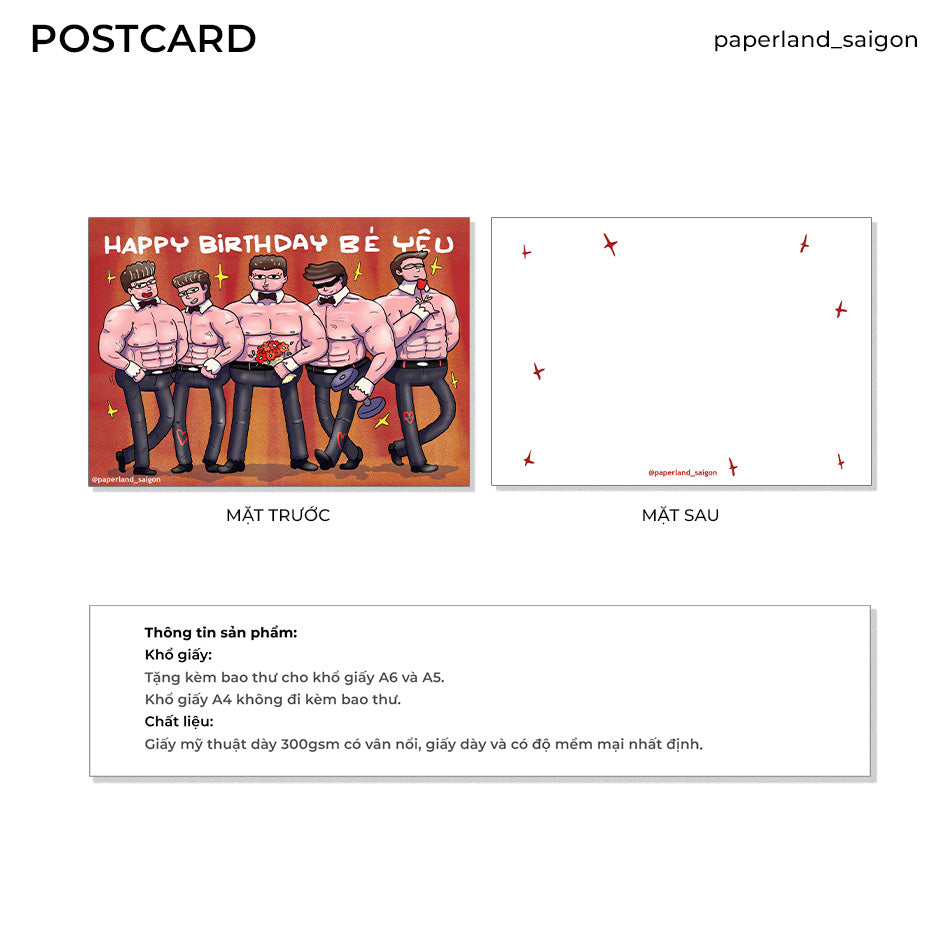 "HAPPY BIRTHDAY BÉ YÊU" POSTCARD