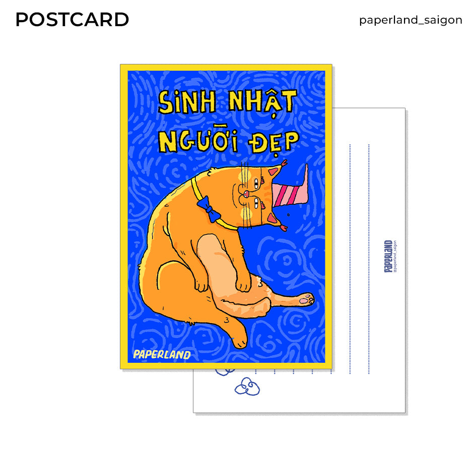 "PRETTY BIRTHDAY CAT" POSTCARD