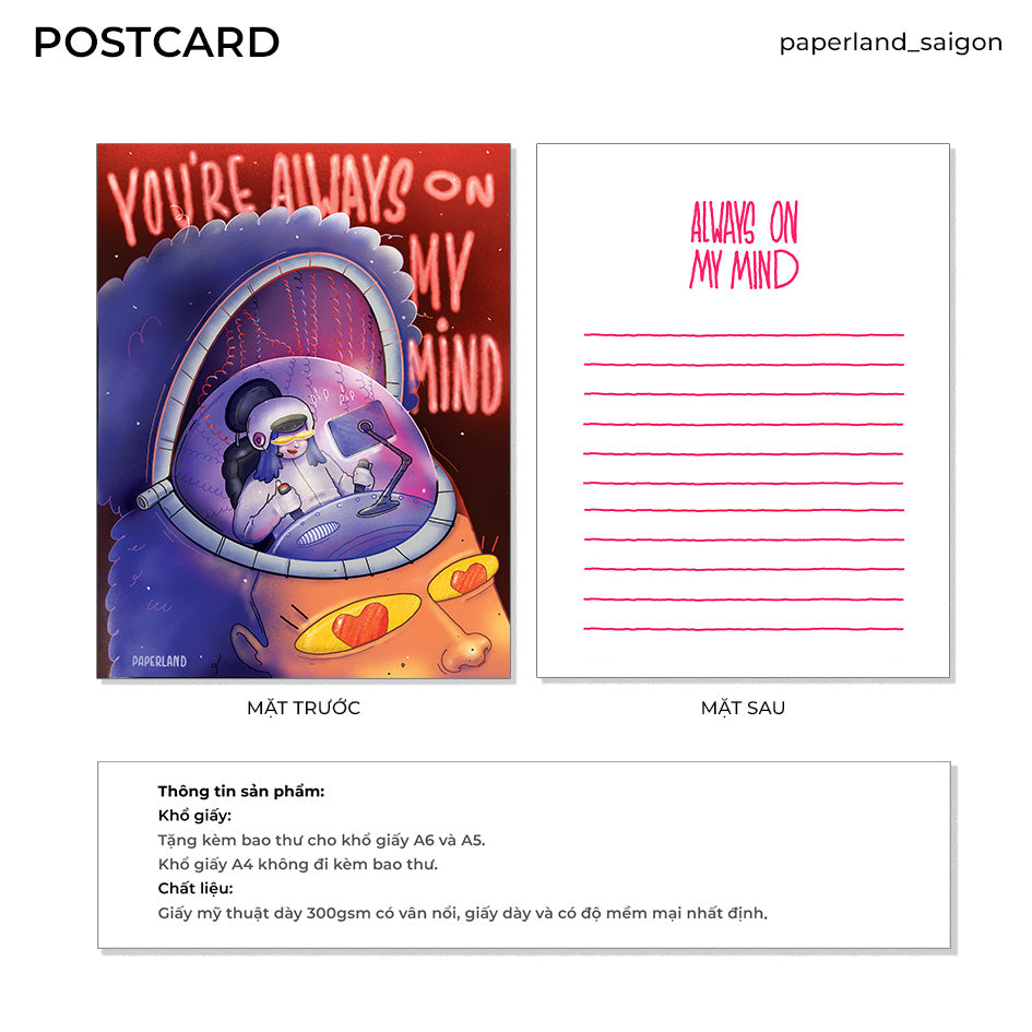 "ALWAYS ON MY MIND" POSTCARD