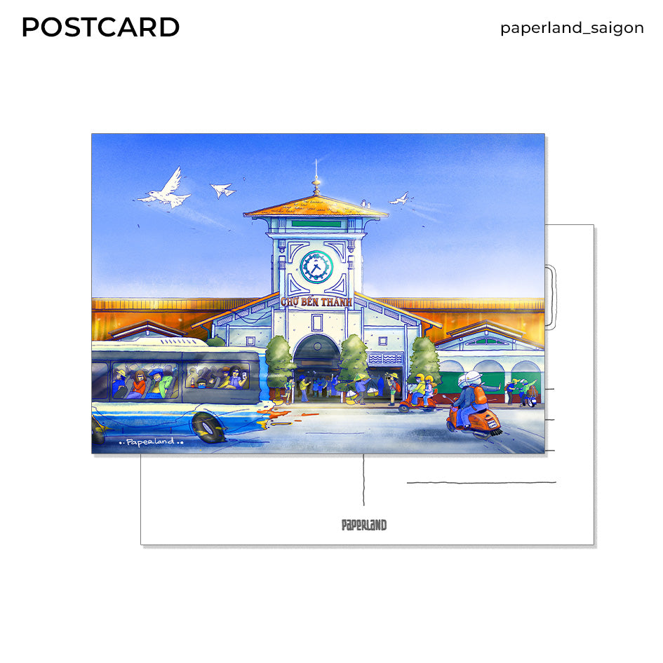 "CHỢ BẾN THÀNH" POSTCARD