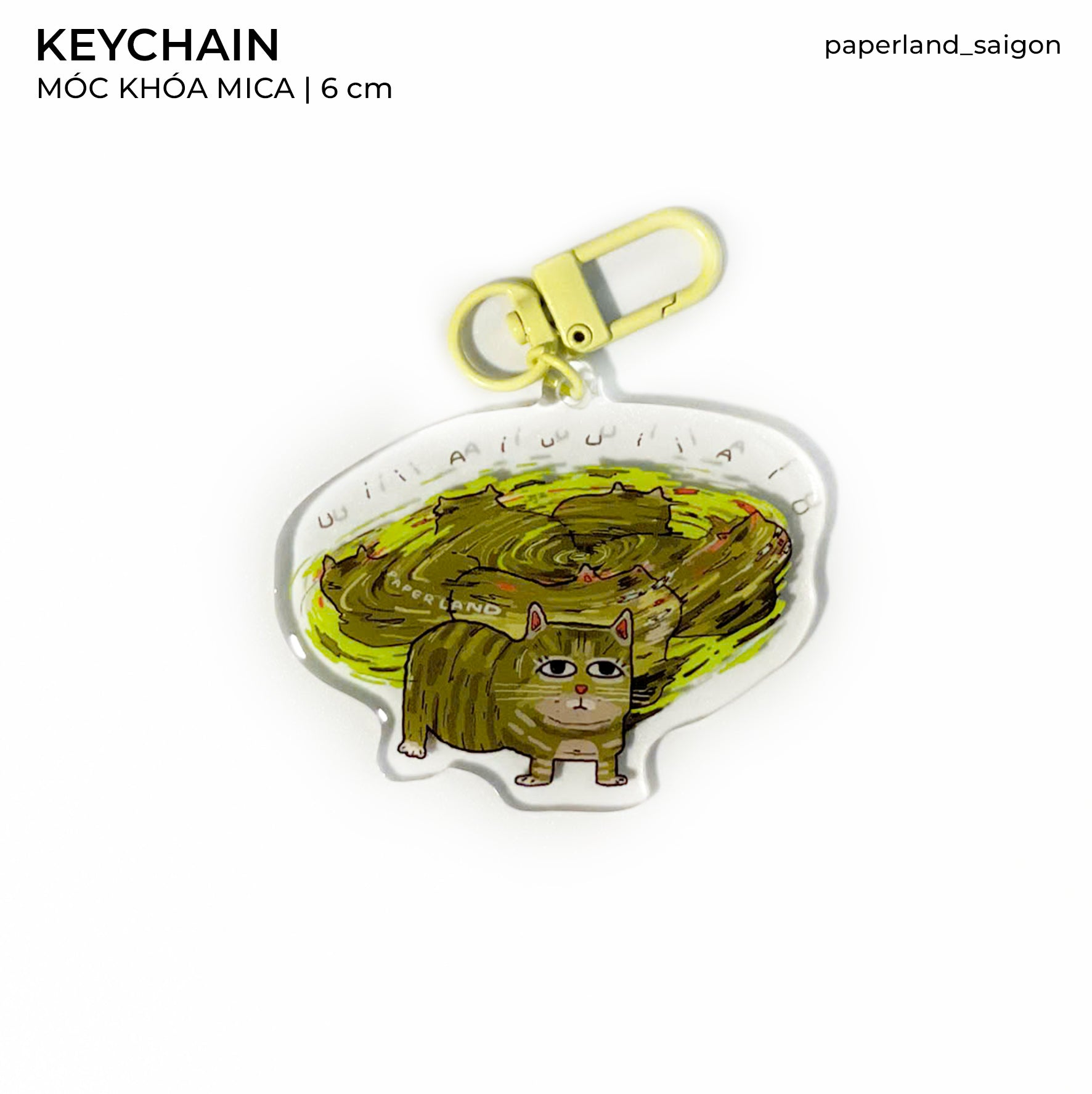 "SPINNING U II A CAT" KEYCHAIN