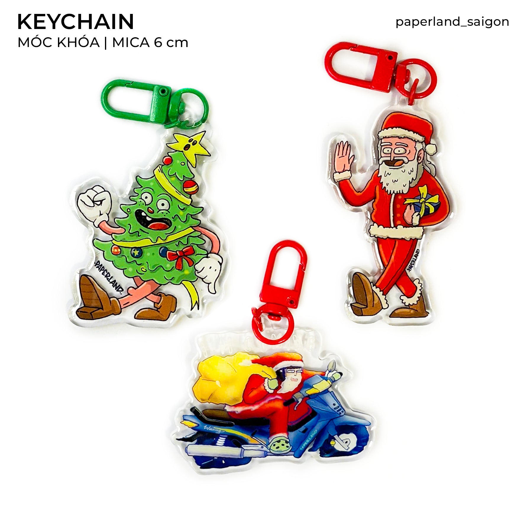 "ÔNG GIÀ NOEL CƯỠI WAVE" KEYCHAIN