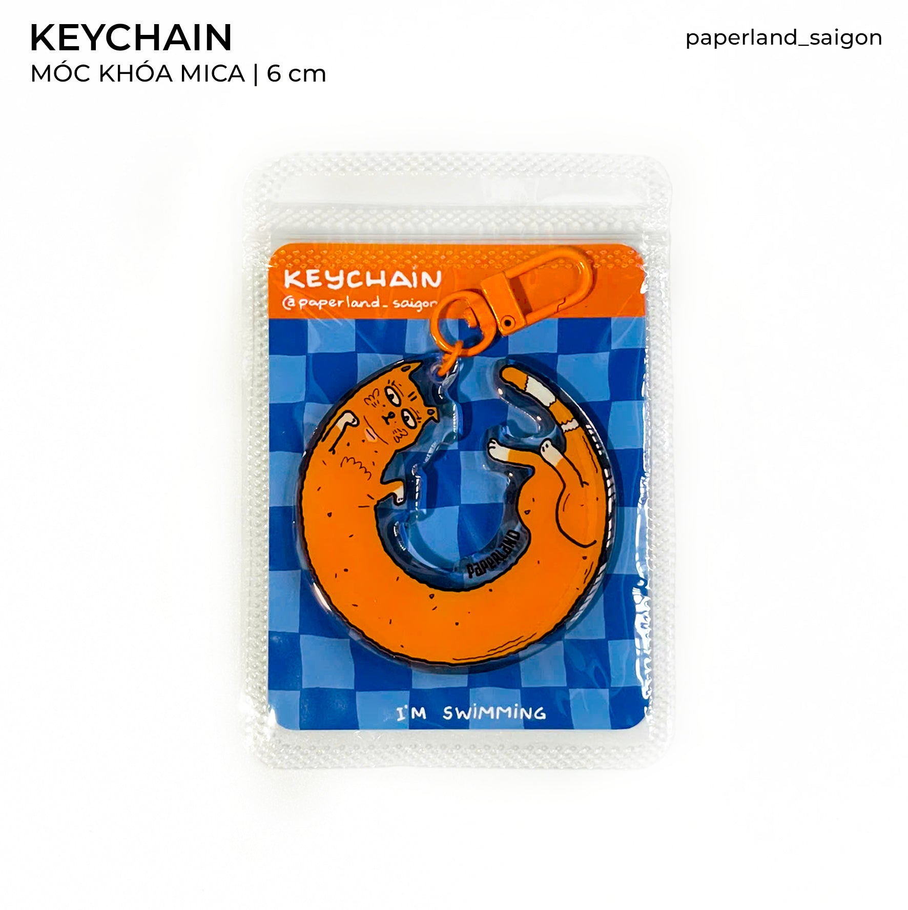 "SWIMMING CAT" KEYCHAIN