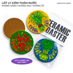 "KHÔNG HÀNH, KHÔNG RAU, KHÔNG ỚT" CERAMIC COASTER