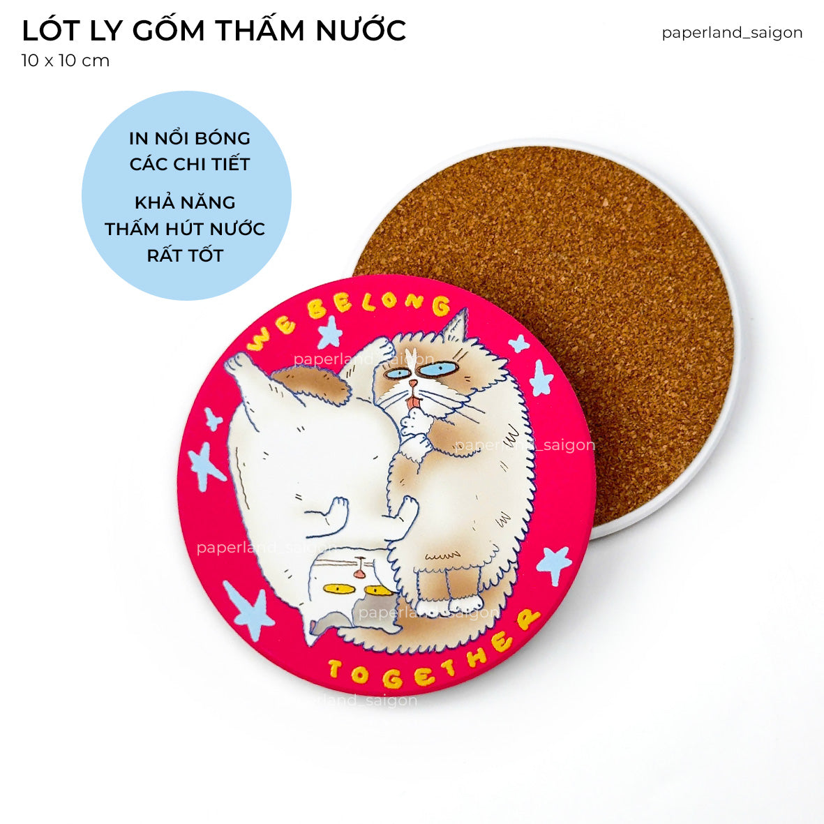 "WE BELONG TOGETHER" CERAMIC COASTER