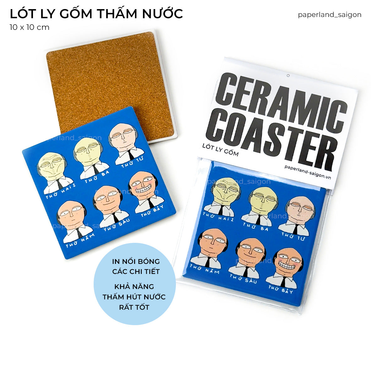 "THỨ 2 - THỨ 7" CERAMIC COASTER