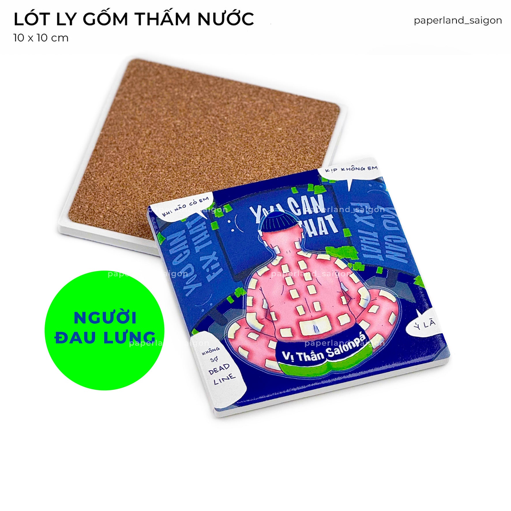 "NGƯỜI ĐAU LƯNG" CERAMIC COASTER