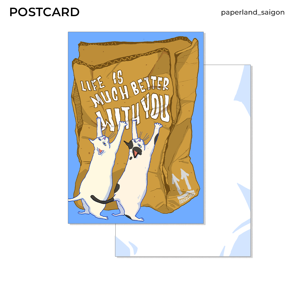 "LIFE IS MUCH BETTER WITH YOU" POSTCARD