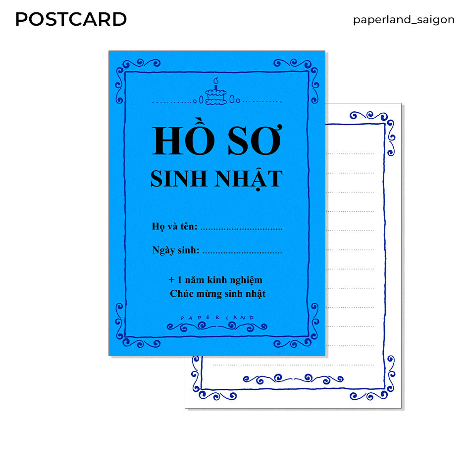 "HỒ SƠ SINH NHẬT" POSTCARD