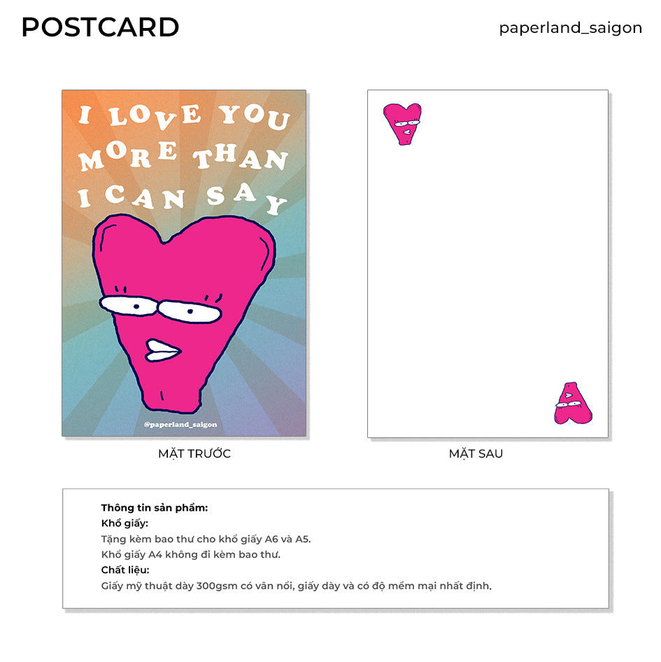 "MORE THAN I CAN SAY" POSTCARD