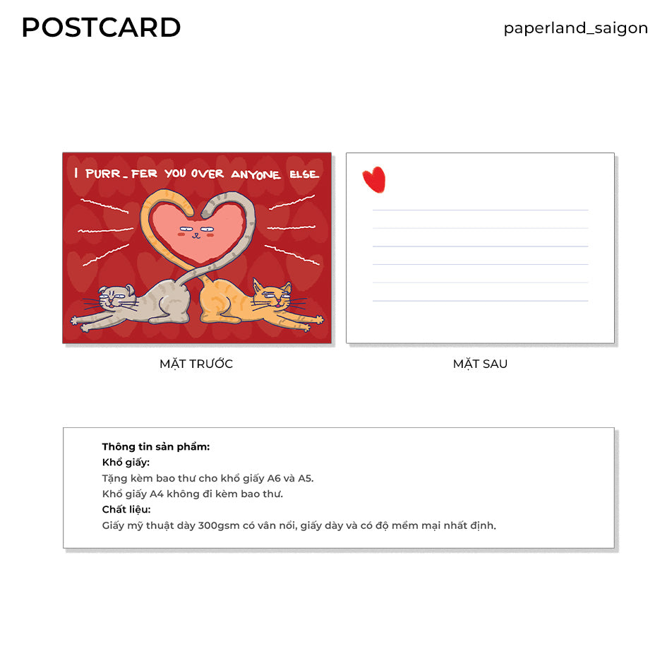 "CATS & LOVE" POSTCARD