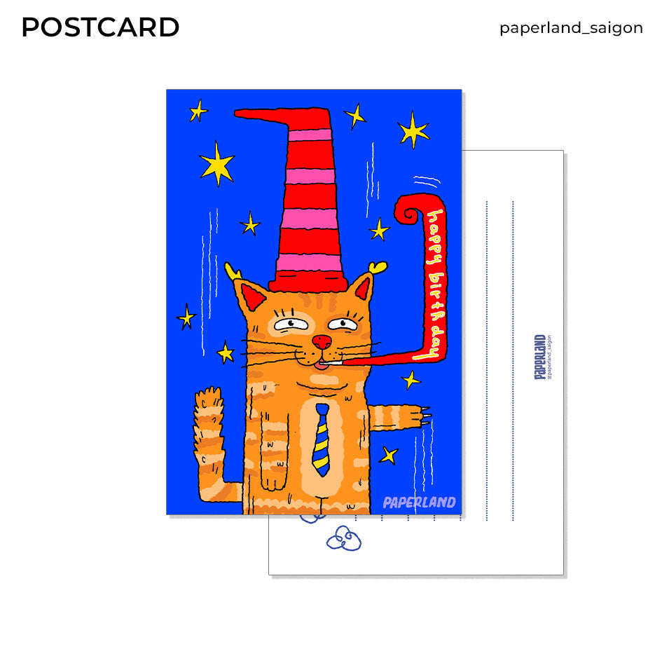 "BIRTHDAY CAT" POSTCARD