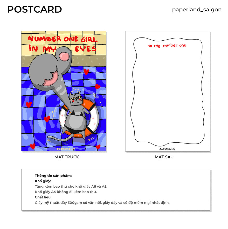 "NUMBER ONE GIRL/BOY IN MY EYES" POSTCARD