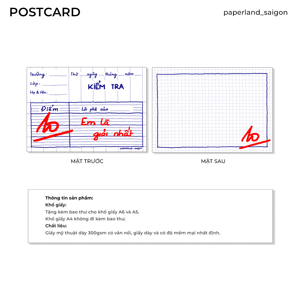 "ĐIỂM 10" POSTCARD