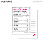 "NGƯỜI ĐẸP - NUTRITION FACTS" POSTCARD