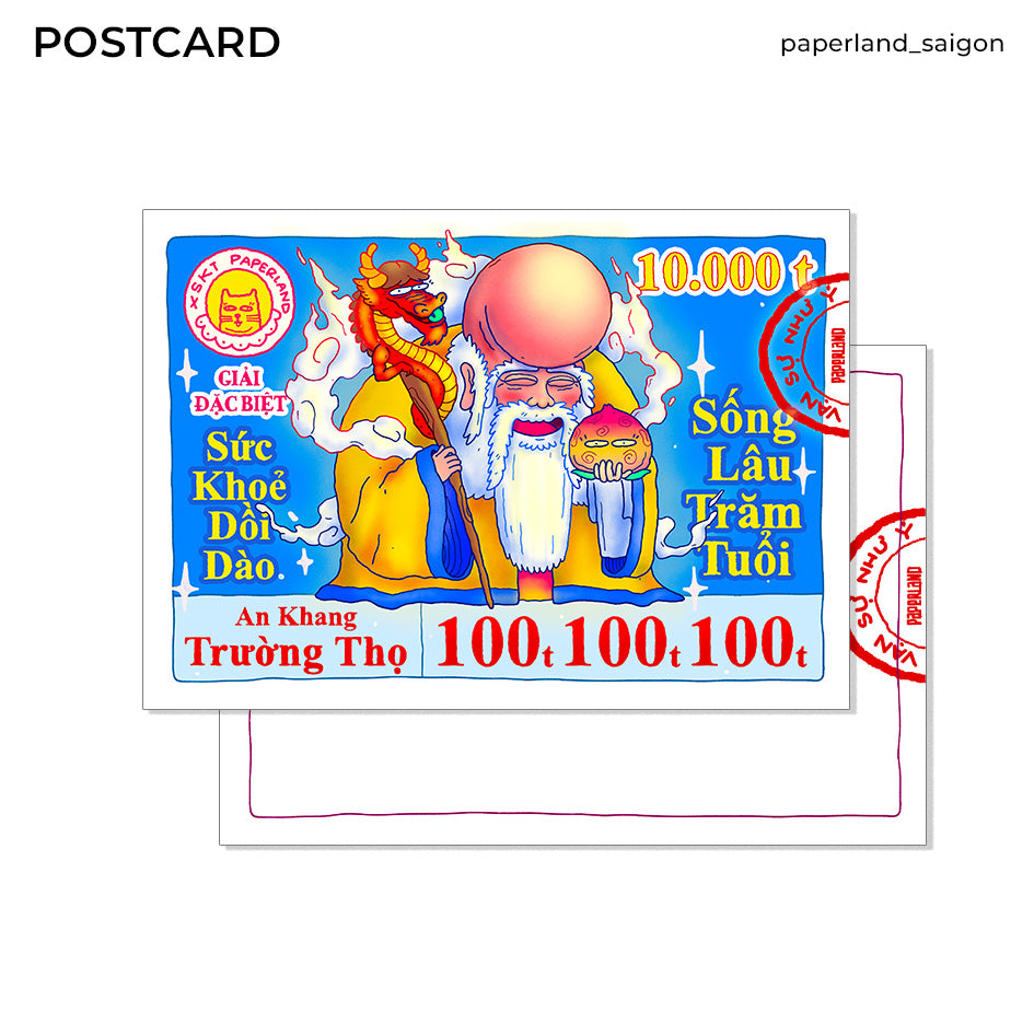 "VÉ SỐ ÔNG THỌ" POSTCARD