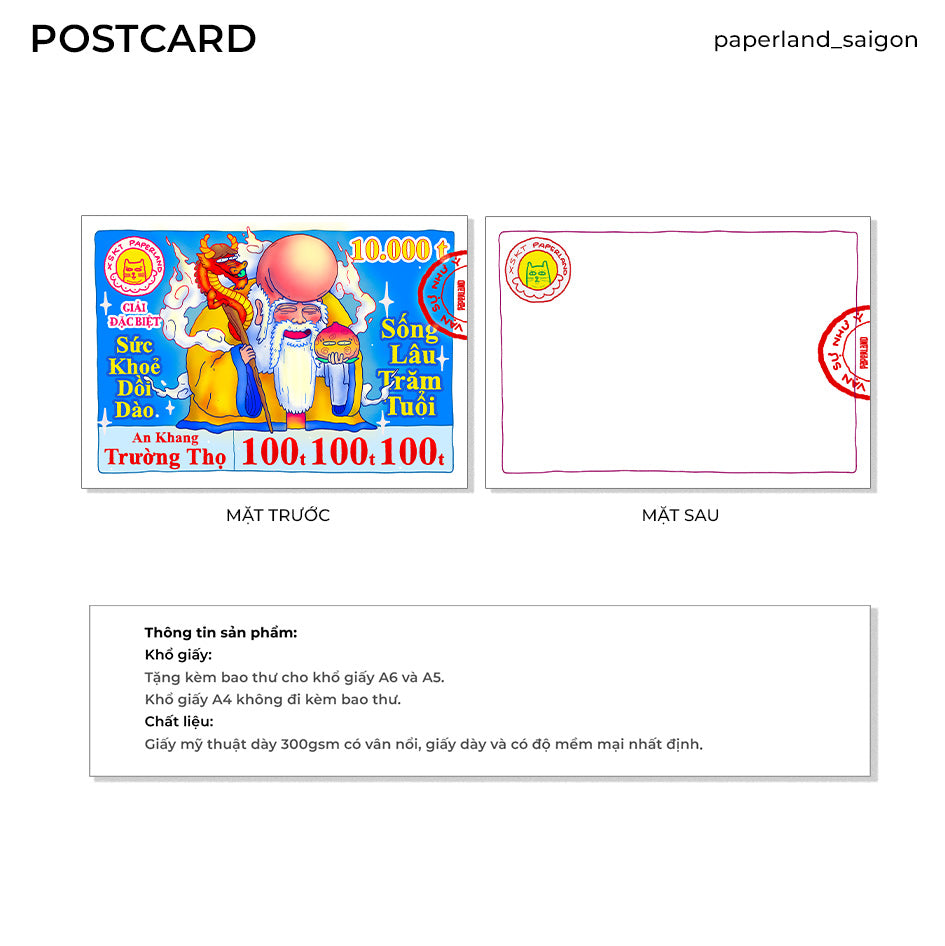 "VÉ SỐ ÔNG THỌ" POSTCARD