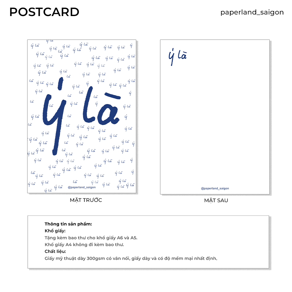 "Ý LÀ" POSTCARD
