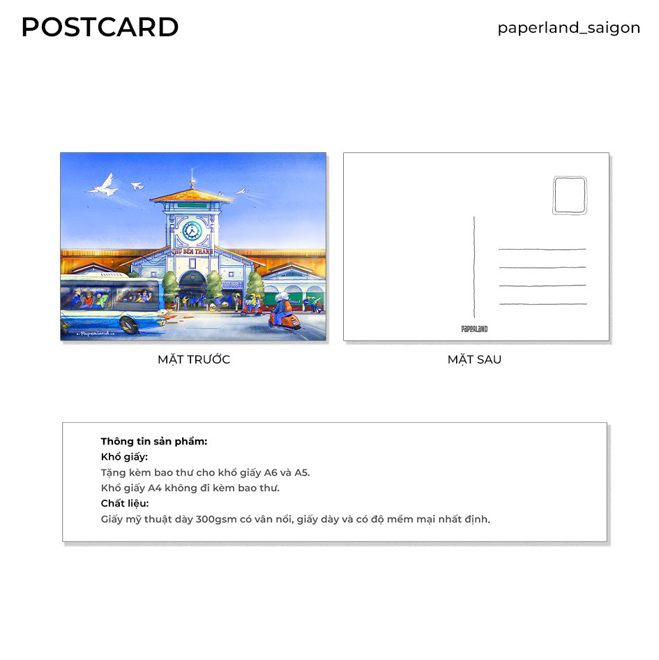 "CHỢ BẾN THÀNH" POSTCARD