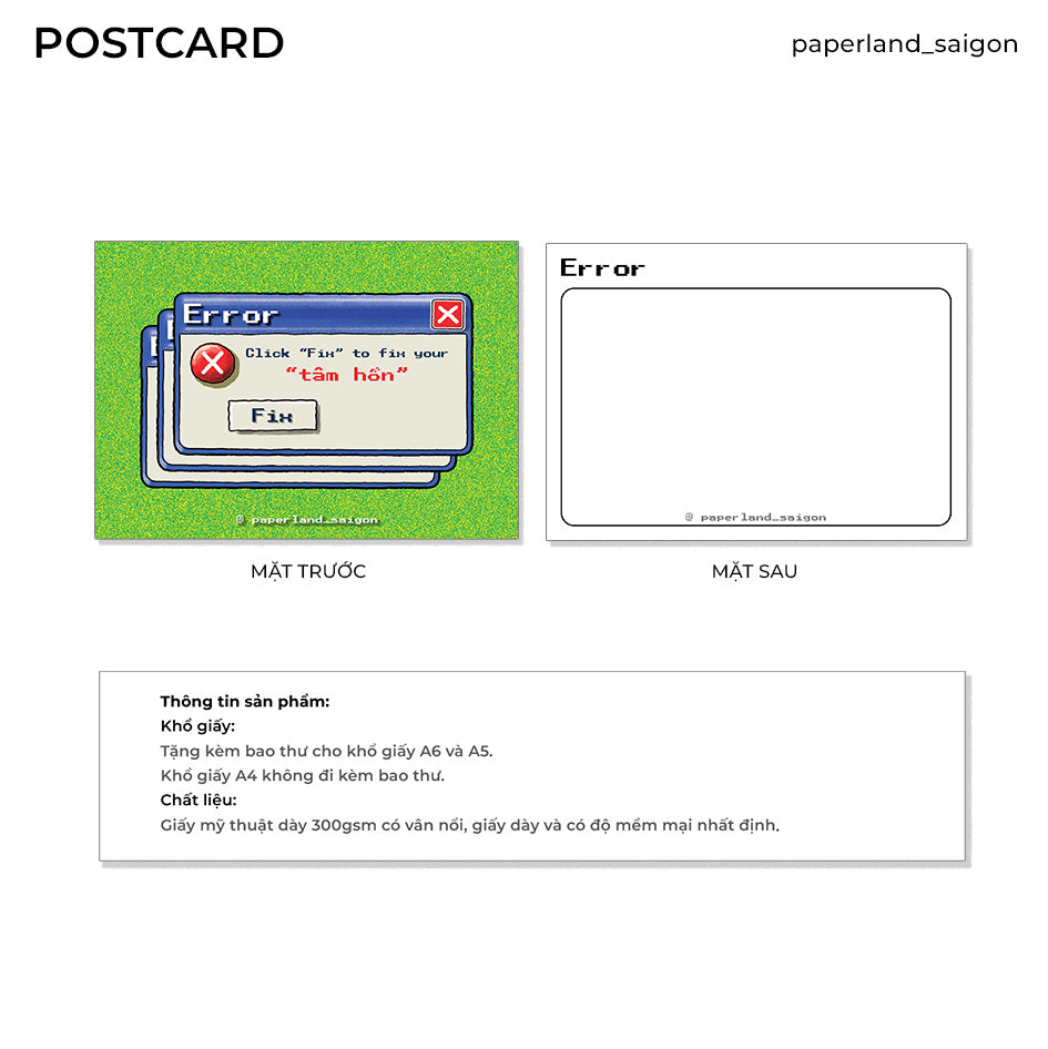 "FOLDER, ERROR" POSTCARD