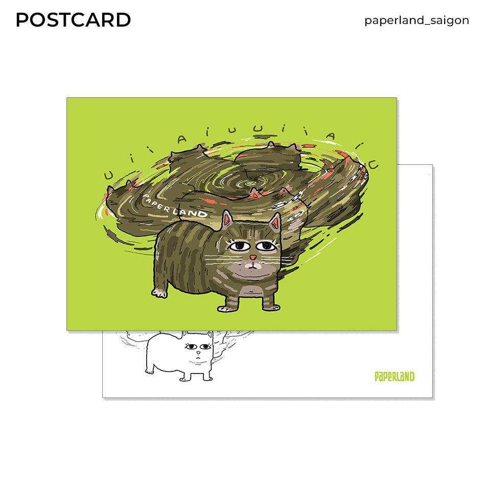 "SPINNING CAT" POSTCARD