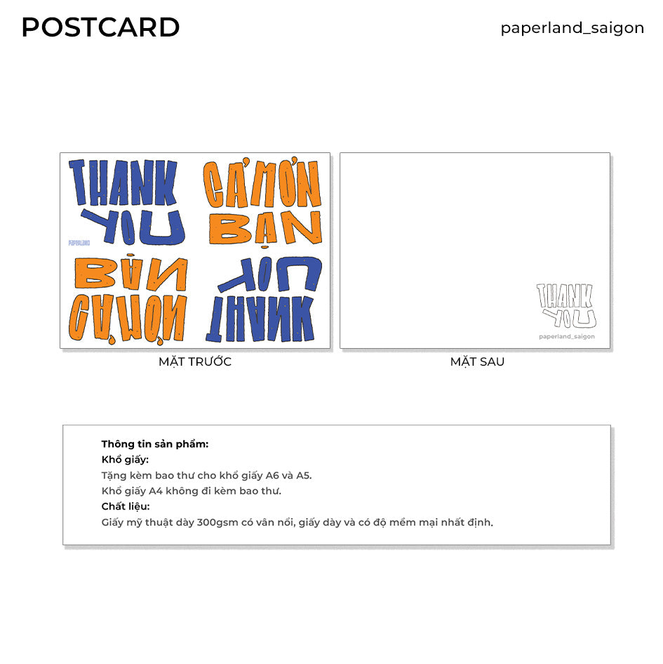 "THANK YOU - CAM ON" POSTCARD