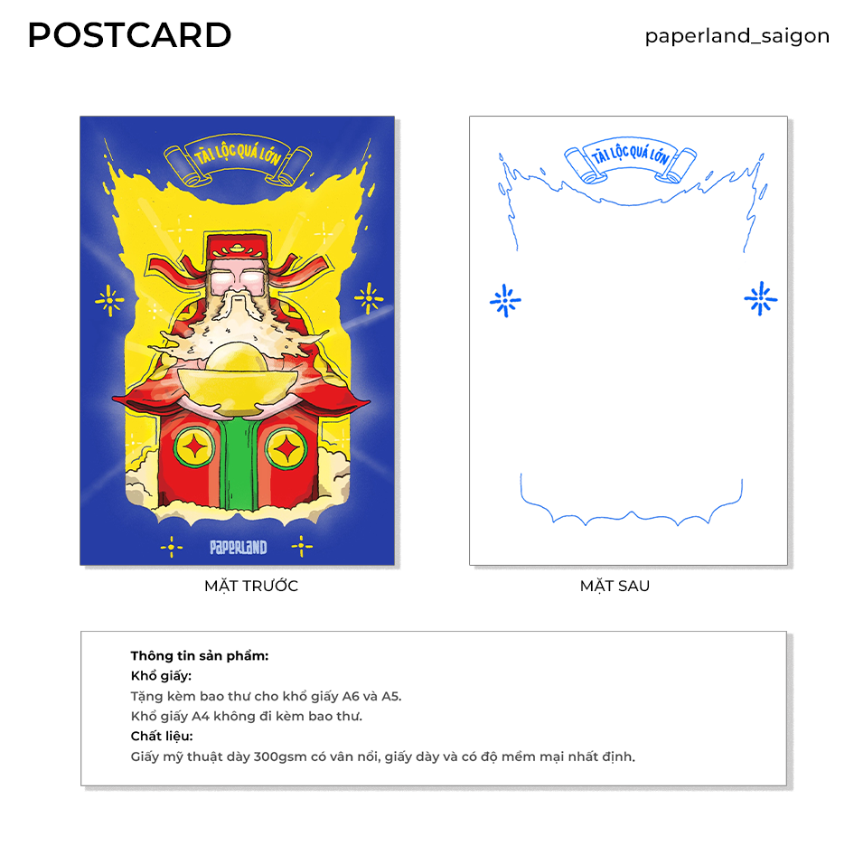 "THẦN TÀI" POSTCARD