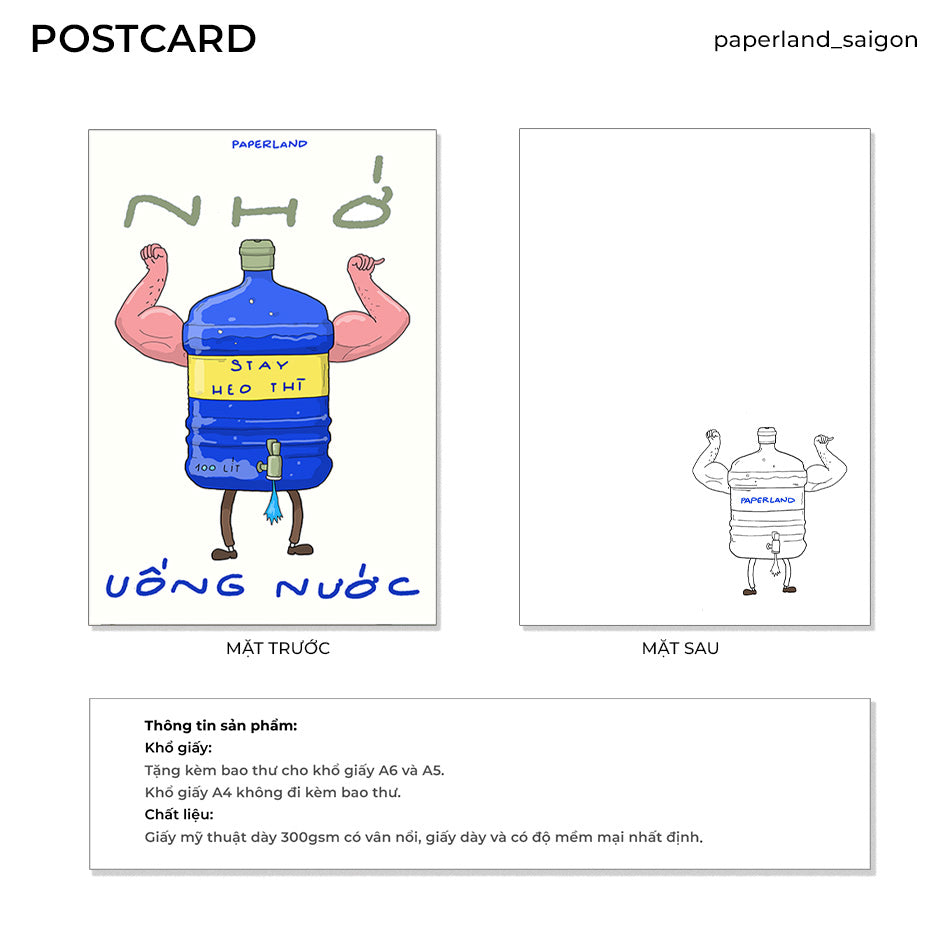 "DRINK MORE WATER" POSTCARD